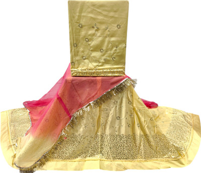 Man Fashion Embroidered Semi Stitched Rajasthani Poshak(Yellow)