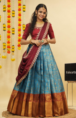 MR Y Self Design Semi Stitched Lehenga Choli(Multicolor)