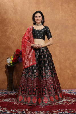 SWAMI STUDIO Printed Semi Stitched Lehenga Choli(Multicolor)
