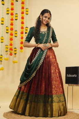 SHREE CREATION Self Design Semi Stitched Lehenga Choli(Maroon)