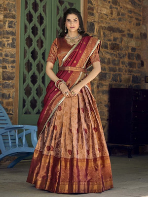 SHREEENATHJICREATION Self Design Semi Stitched Lehenga Choli(Maroon)