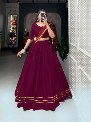 sarathybiz Self Design Semi Stitched Lehenga Choli(Maroon)