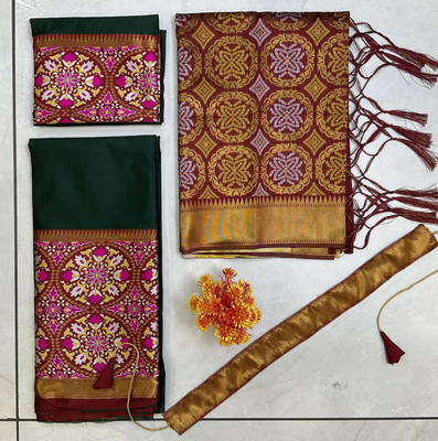 SHREE CREATION Self Design Semi Stitched Lehenga Choli(Dark Green)