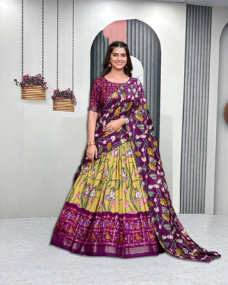 AAYUSHYAM ENTERPRISE Self Design Semi Stitched Lehenga Choli(Yellow)