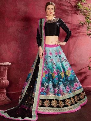 Tasrika Embroidered, Floral Print Semi Stitched Lehenga Choli(Multicolor)