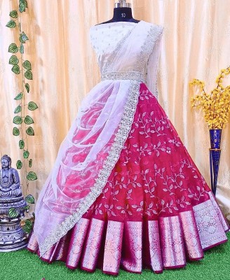 Azad Sarees Floral Print Semi Stitched Lehenga Choli(Pink)