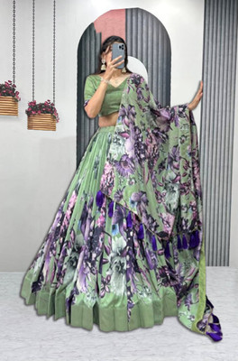 AAYUSHYAM ENTERPRISE Self Design Semi Stitched Lehenga Choli(Light Green)