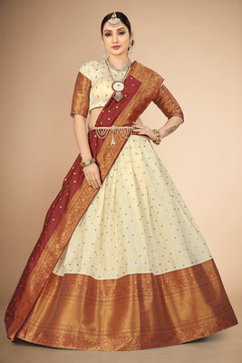 Payu Self Design Semi Stitched Lehenga Choli(Maroon)
