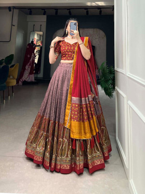 AAYUSHYAM ENTERPRISE Printed Semi Stitched Lehenga Choli(Multicolor)