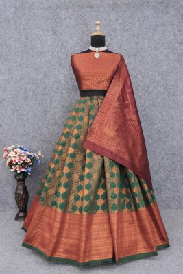 Reevarise Self Design Semi Stitched Lehenga Choli(Multicolor)