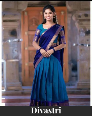 Divastri Self Design Semi Stitched Lehenga Choli(Blue)