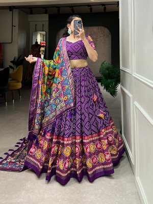 CYNOR ENTERPRISE Printed Semi Stitched Lehenga Choli(Multicolor)