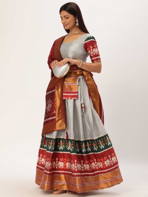 MR Y Self Design Semi Stitched Lehenga Choli(Grey)