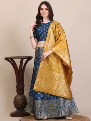 NITYA TEXOFAB Self Design Semi Stitched Lehenga Choli(Multicolor)