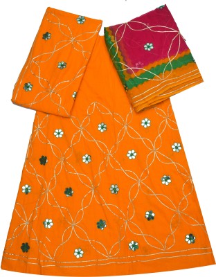 SLIFESTYLE Embellished Semi Stitched Lehenga Choli(Orange)