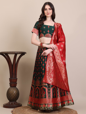 NITYA TEXOFAB Self Design Semi Stitched Lehenga Choli(Multicolor)