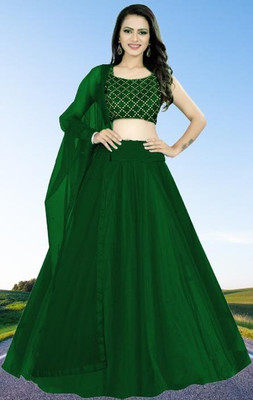 BIPIN ENTERPRISE Embroidered Semi Stitched Lehenga Choli(Green)