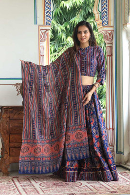 CRAFTWELL Self Design Stitched Lehenga Choli(Multicolor)