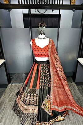 Wedani Digital Print Semi Stitched Lehenga Choli(Multicolor)