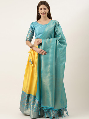 Sonu Creation Embellished, Self Design Semi Stitched Lehenga Choli(Yellow)