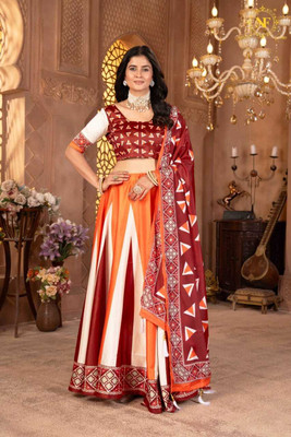 SK Creation Digital Print Semi Stitched Lehenga Choli(Multicolor)