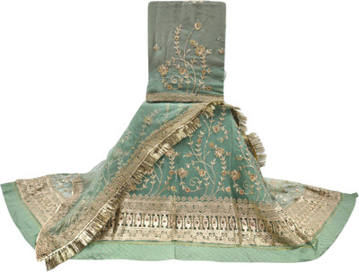 Man Fashion Embroidered Semi Stitched Lehenga Choli(Light Green)
