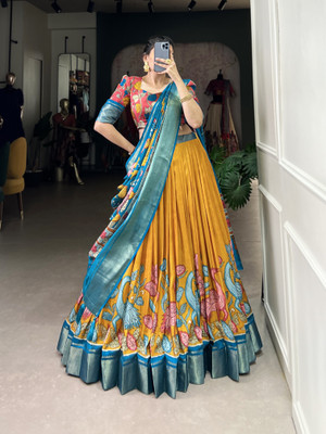 Deco Enterprise Self Design Semi Stitched Lehenga Choli(Yellow)