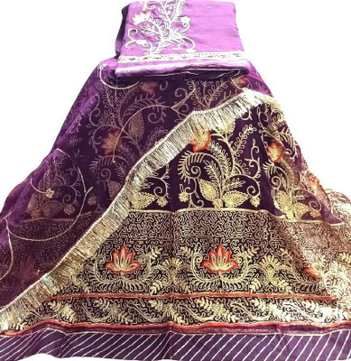 GHOOMAR Embroidered Semi Stitched Rajputi Poshak(Purple)