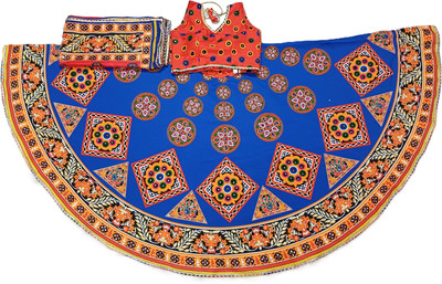 Dipali Handicraft Printed, Leheriya, Digital Print Stitched Lehenga Choli(Red, Dark Blue)