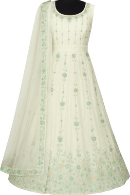 ASHMITAS COLLECTION Embroidered Semi Stitched Lehenga Choli(Light Green)