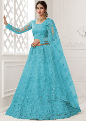 PATBRO Embroidered Semi Stitched Lehenga Choli(Multicolor)