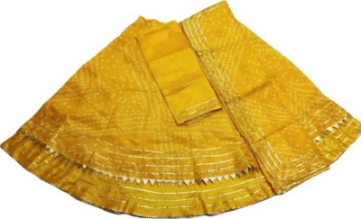 Pakheecreation Leheriya Stitched Lehenga Choli(Yellow)