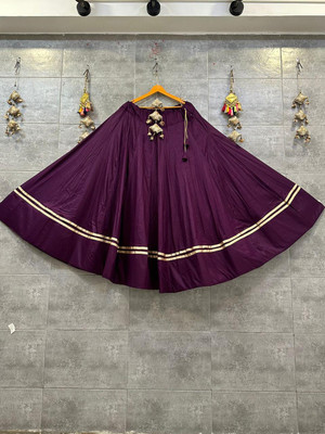 krishiv creation Solid Semi Stitched Lehenga Choli(Purple)