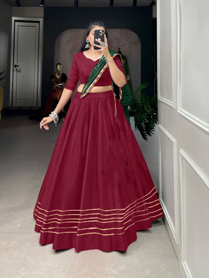 AAYUSHYAM ENTERPRISE Self Design Semi Stitched Lehenga Choli(Maroon)