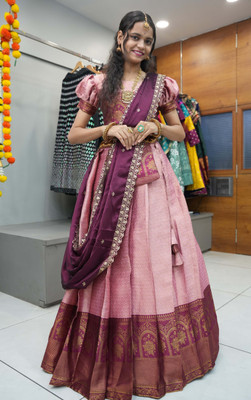 SHREE CREATION Self Design Semi Stitched Lehenga Choli(Multicolor)
