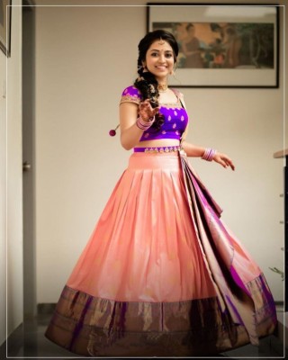 VADTALWALA Self Design Semi Stitched Lehenga Choli(Pink, Purple)