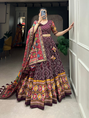 AAYUSHYAM ENTERPRISE Printed Semi Stitched Lehenga Choli(Multicolor)