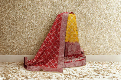 GABURIAZ Printed Semi Stitched Lehenga Choli(Yellow)