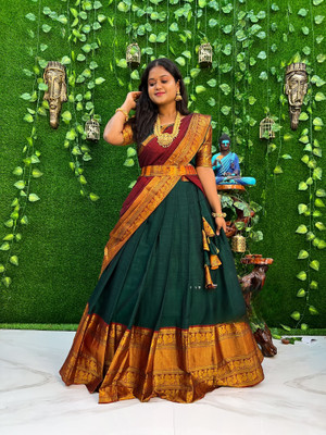 SWAMI STUDIO Self Design Semi Stitched Lehenga Choli(Multicolor)