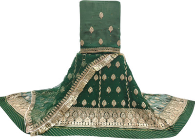 Man Fashion Embroidered Semi Stitched Lehenga Choli(Dark Green)