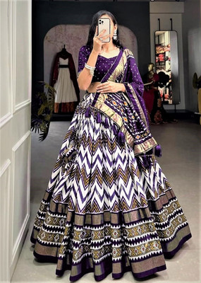 Lagertha Printed Semi Stitched Lehenga Choli(Multicolor)