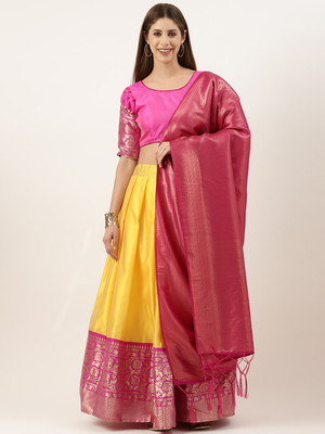 SHREE CREATION Self Design Semi Stitched Lehenga Choli(Yellow)