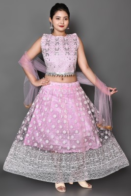 MH MODERN ENTERPRISE Printed Semi Stitched Lehenga Choli(Pink)