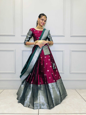 MR Y Printed Semi Stitched Lehenga Choli(Purple)