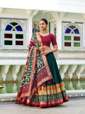 AAYUSHYAM ENTERPRISE Printed Semi Stitched Lehenga Choli(Multicolor)