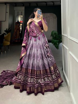 AAYUSHYAM ENTERPRISE Printed Semi Stitched Lehenga Choli(Multicolor)