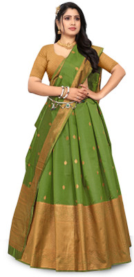 nirmal creation Self Design Semi Stitched Lehenga Choli(Green)