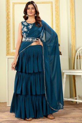 CHHELAJI Self Design Stitched Lehenga Choli(Blue)