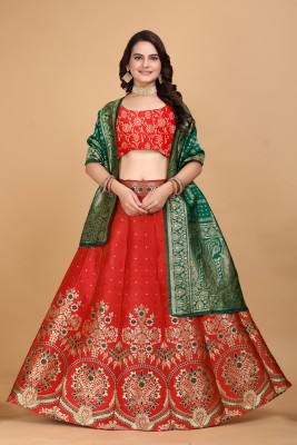 SWAMI STUDIO Self Design Semi Stitched Lehenga Choli(Multicolor)