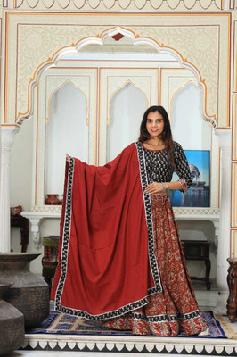 CRAFTWELL Self Design Stitched Lehenga Choli(Multicolor)